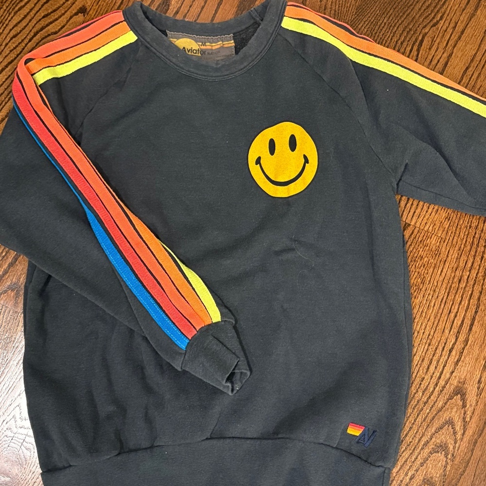 Aviator Nation Smiley Face Sweatshirt Size M